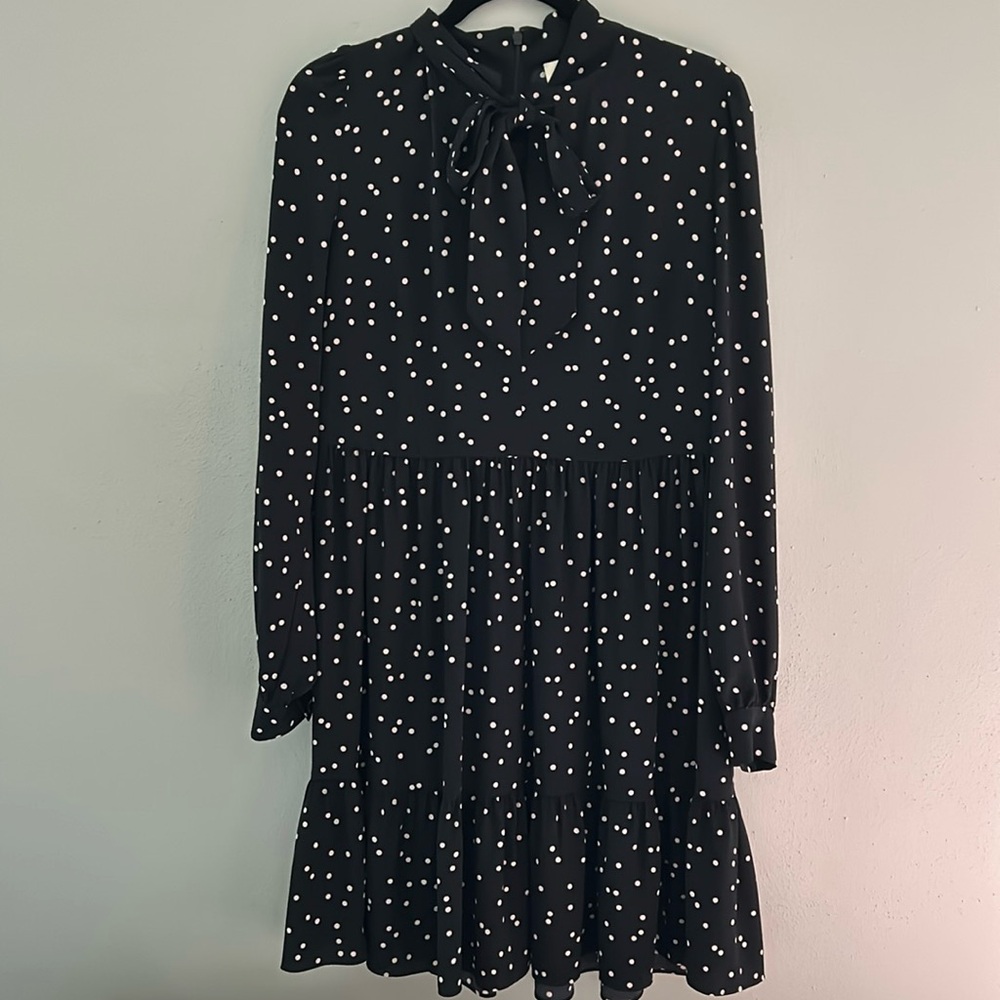 Kate Spade black polka dot dress — size 12/L